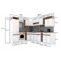 Bucatarie de Colt COSSY NEW ST. 230-260 Stejar Sonoma